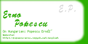 erno popescu business card